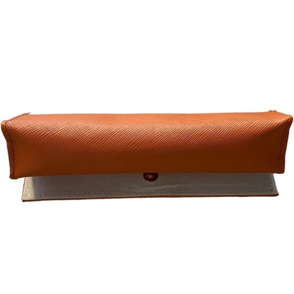 TORY BURCH - EYEWEAR / SUNGLASSES HOLDER / CASE - ORANGE - MAGNETIC CLOSURE S3 - Picture 3 of 10